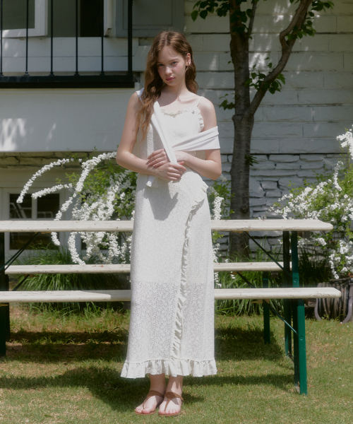MICANE(ミケーネ)の「アナスタシアレースラッフルドレス(ワンピース・レディース・クリーム・X-SMALL/SMALL/MEDIUM/LARGE/X-LARGE)」の4枚目の写真