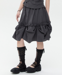 TYPESERVICE（タイプサービス）の「Ruffle Trimmed Puff Skirt [Charcoal]（スカート）」
