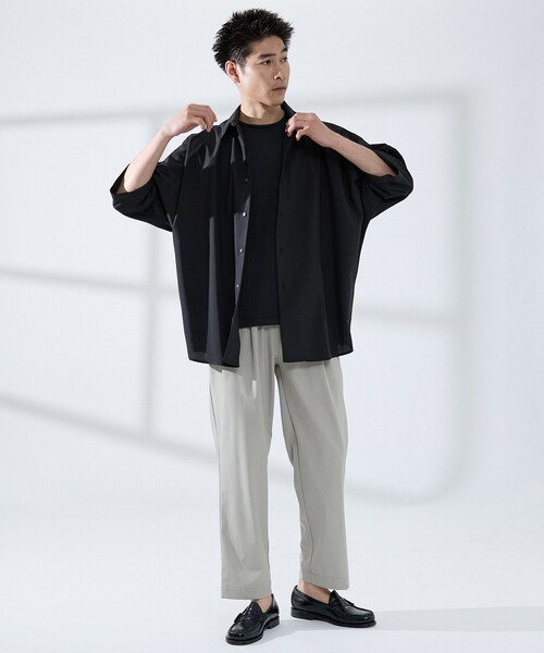 ABAHOUSE GRAY（アバハウスグレイ）の「ドルマン ハーフスリーブシャツ（シャツ/ブラウス・メンズ・グレイッシュブルー/ブラック/ホワイト/ブラウン・フリー）」の16枚目の写真