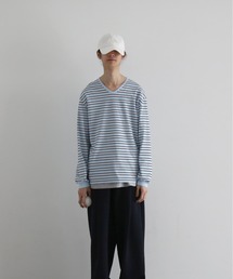 KAIKO（カイコー）の「KAIKO V neck border l/s t-shirt（Tシャツ/カットソー）」