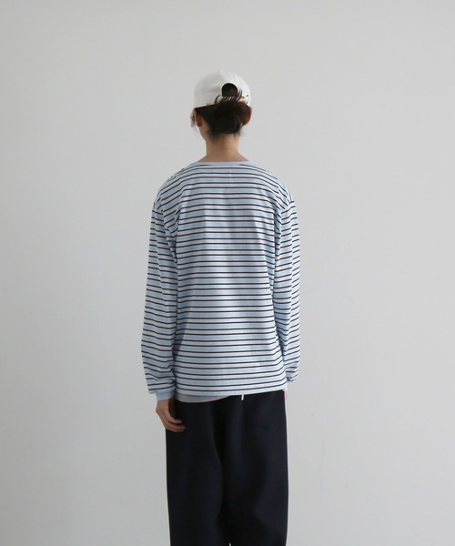 KAIKO(カイコー)の「KAIKO V neck border l/s t-shirt(Tシャツ/カットソー・メンズ・レッド/サックスブルー/トップグレー・2/1)」の10枚目の写真