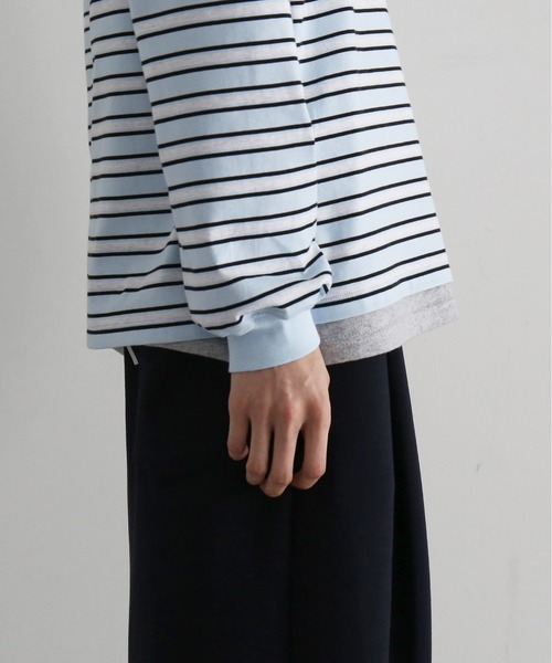KAIKO(カイコー)の「KAIKO V neck border l/s t-shirt(Tシャツ/カットソー・メンズ・レッド/サックスブルー/トップグレー・2/1)」の12枚目の写真