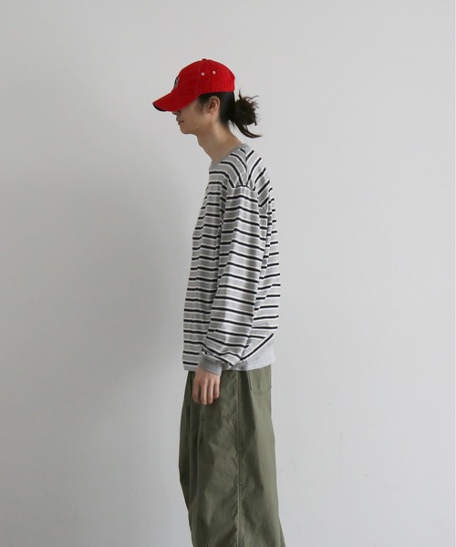 KAIKO(カイコー)の「KAIKO V neck border l/s t-shirt(Tシャツ/カットソー・メンズ・レッド/サックスブルー/トップグレー・2/1)」の8枚目の写真