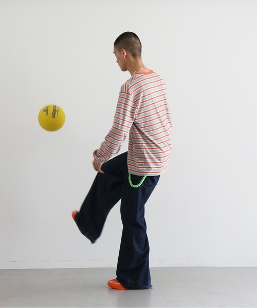 KAIKO(カイコー)の「KAIKO V neck border l/s t-shirt(Tシャツ/カットソー・メンズ・レッド/サックスブルー/トップグレー・2/1)」の16枚目の写真