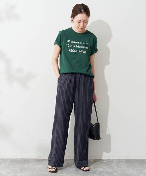 SLOBE IENA(スローブイエナ)の「《3サイズ展開/追加2》フィブリルストライプリラックスパンツ(その他パンツ・レディース・カーキ/ネイビー・36/40/38)」の10枚目の写真