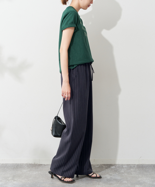 SLOBE IENA(スローブイエナ)の「《3サイズ展開/追加2》フィブリルストライプリラックスパンツ(その他パンツ・レディース・カーキ/ネイビー・36/40/38)」の11枚目の写真
