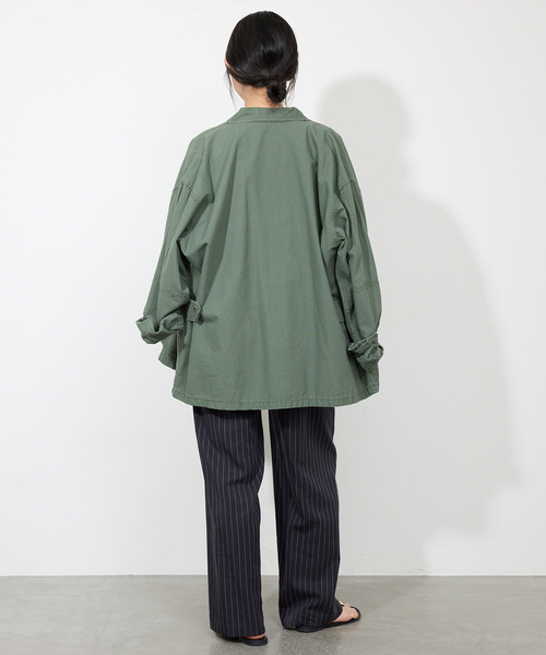 SLOBE IENA(スローブイエナ)の「《3サイズ展開/追加2》フィブリルストライプリラックスパンツ(その他パンツ・レディース・カーキ/ネイビー・36/40/38)」の16枚目の写真