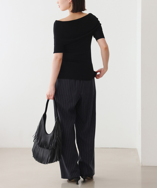 SLOBE IENA(スローブイエナ)の「《3サイズ展開/追加2》フィブリルストライプリラックスパンツ(その他パンツ・レディース・カーキ/ネイビー・36/40/38)」の20枚目の写真