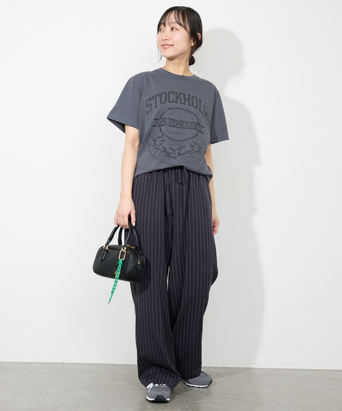 SLOBE IENA(スローブイエナ)の「《3サイズ展開/追加2》フィブリルストライプリラックスパンツ(その他パンツ・レディース・カーキ/ネイビー・36/40/38)」の22枚目の写真
