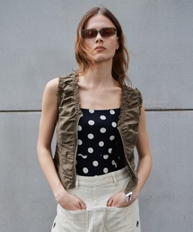 Military Gathered TOPs/ミリタリーギャザートップス