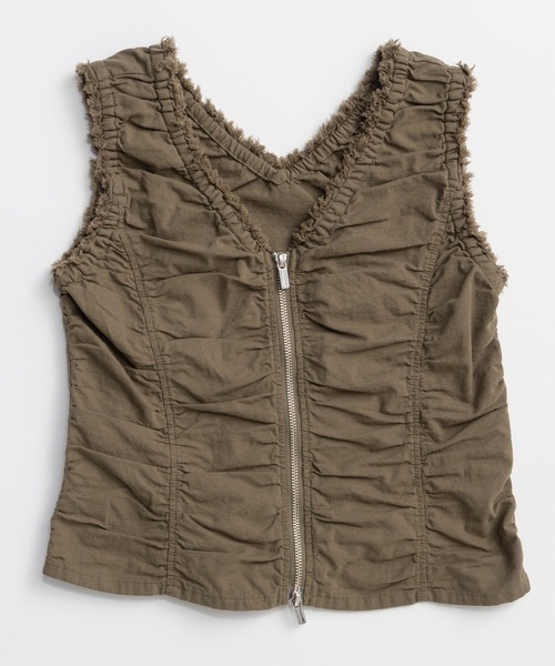 MAISON SPECIAL(メゾンスペシャル)の「Military Gathered TOPs/ミリタリーギャザートップス(シャツ/ブラウス・レディース・ブラック/ホワイト/カーキ・FREE)」の22枚目の写真