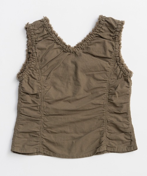 MAISON SPECIAL(メゾンスペシャル)の「Military Gathered TOPs/ミリタリーギャザートップス(シャツ/ブラウス・レディース・ブラック/ホワイト/カーキ・FREE)」の20枚目の写真