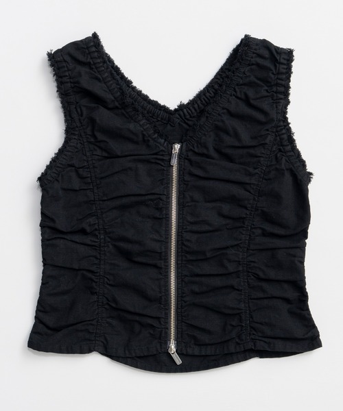MAISON SPECIAL(メゾンスペシャル)の「Military Gathered TOPs/ミリタリーギャザートップス(シャツ/ブラウス・レディース・ブラック/ホワイト/カーキ・FREE)」の19枚目の写真