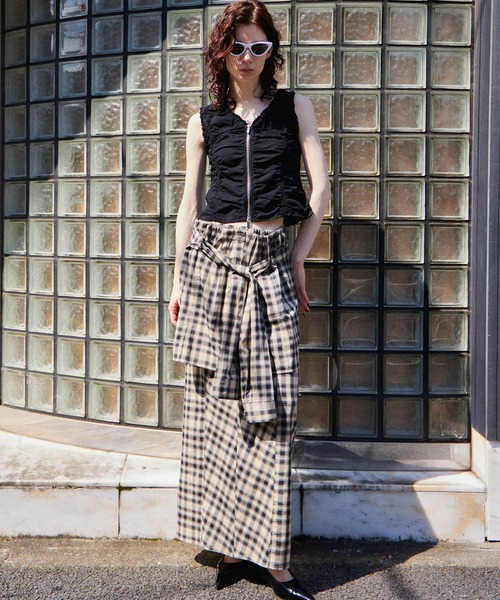 MAISON SPECIAL(メゾンスペシャル)の「Military Gathered TOPs/ミリタリーギャザートップス(シャツ/ブラウス・レディース・ブラック/ホワイト/カーキ・FREE)」の7枚目の写真
