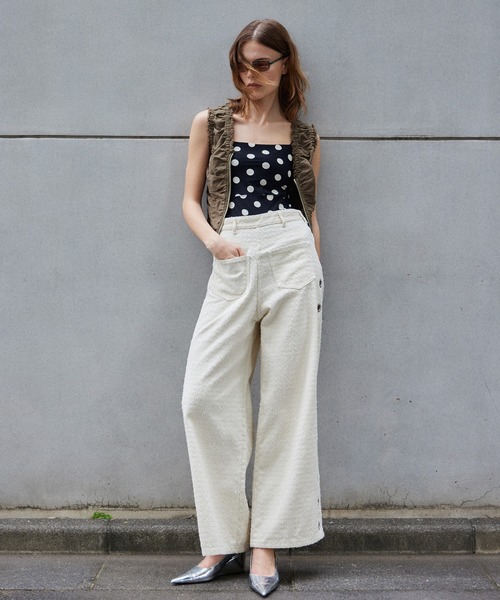 MAISON SPECIAL(メゾンスペシャル)の「Military Gathered TOPs/ミリタリーギャザートップス(シャツ/ブラウス・レディース・ブラック/ホワイト/カーキ・FREE)」の11枚目の写真
