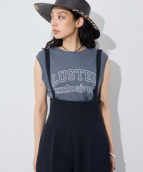 Whim Gazette(ウィムガゼット)の「ノースリーブロゴTシャツ(Tシャツ/カットソー・レディース・チャコールグレー/オフホワイト/ピンクベージュ・FREE)」の16枚目の写真