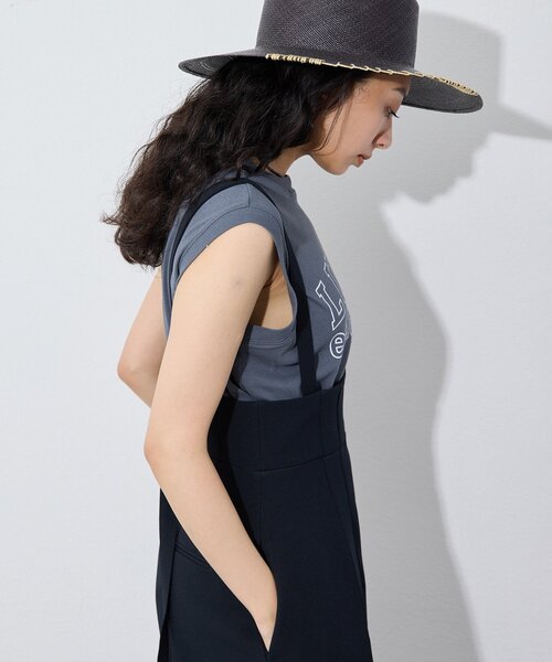 Whim Gazette(ウィムガゼット)の「ノースリーブロゴTシャツ(Tシャツ/カットソー・レディース・チャコールグレー/オフホワイト/ピンクベージュ・FREE)」の13枚目の写真