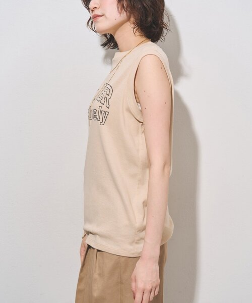 Whim Gazette(ウィムガゼット)の「ノースリーブロゴTシャツ(Tシャツ/カットソー・レディース・チャコールグレー/オフホワイト/ピンクベージュ・FREE)」の18枚目の写真
