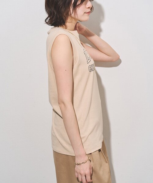 Whim Gazette(ウィムガゼット)の「ノースリーブロゴTシャツ(Tシャツ/カットソー・レディース・チャコールグレー/オフホワイト/ピンクベージュ・FREE)」の20枚目の写真
