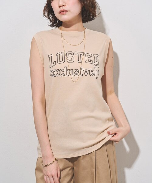 Whim Gazette(ウィムガゼット)の「ノースリーブロゴTシャツ(Tシャツ/カットソー・レディース・チャコールグレー/オフホワイト/ピンクベージュ・FREE)」の1枚目の写真