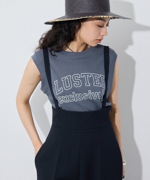 Whim Gazette(ウィムガゼット)の「ノースリーブロゴTシャツ(Tシャツ/カットソー・レディース・チャコールグレー/オフホワイト/ピンクベージュ・FREE)」の3枚目の写真