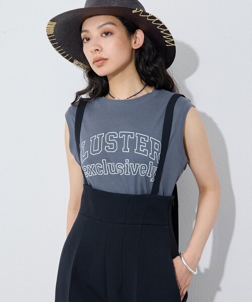 Whim Gazette(ウィムガゼット)の「ノースリーブロゴTシャツ(Tシャツ/カットソー・レディース・チャコールグレー/オフホワイト/ピンクベージュ・FREE)」の8枚目の写真