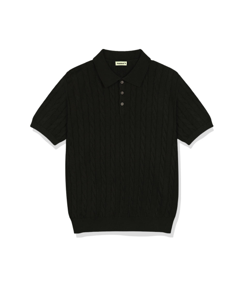 ANEWBROS（アニュブロス）の「ハオンケーブルボタンカラー半袖ニット4カラー[ANSK_1001]（Tシャツ/カットソー・レディース・グリーン/バーガンディー/ネイビー/ブラック・LARGE/X-LARGE/SMALL/MEDIUM）」の8枚目の写真