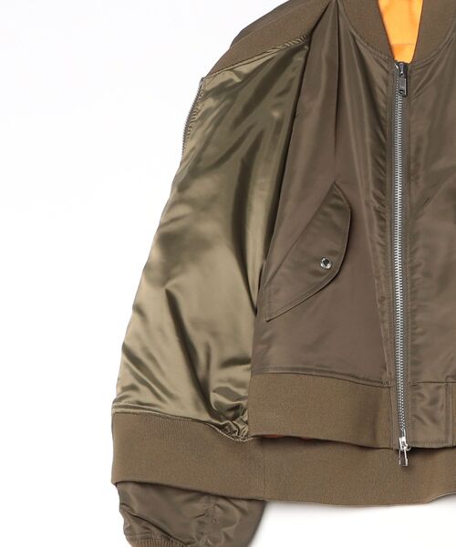 JOHN LAWRENCE SULLIVAN（ジョンローレンスサリバン）の「【JOHN LAWRENCE SULLIVAN】NYLON TWILL DOUBLE FRONT BOMBER JACKET（MA-1・メンズ・カーキ・44）」の3枚目の写真
