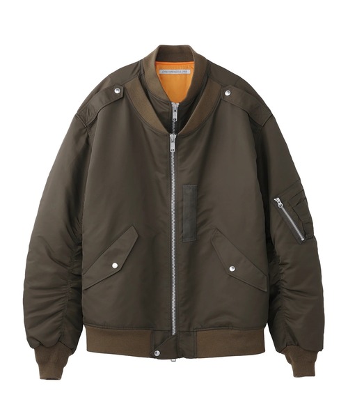 JOHN LAWRENCE SULLIVAN】NYLON TWILL DOUBLE FRONT BOMBER JACKET（MA