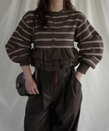 WILLFULLY | hem ruffle frill knit cardigan(Tシャツ/カットソー)