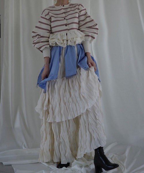 WILLFULLY(ウィルフリー)の「hem ruffle frill knit cardigan(Tシャツ/カットソー・レディース・ブラック/ブラウン/ライトブルー/レッド/アイボリー・FREE)」の20枚目の写真