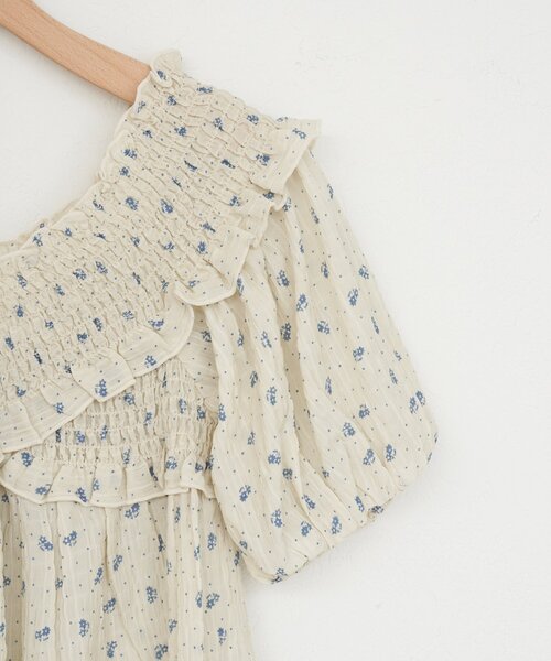 DISCOAT(ディスコート)の「【umm.】花柄シャーリングブラウス(シャツ/ブラウス・レディース・アイボリー/ネイビー/ブラック・FREE)」の20枚目の写真