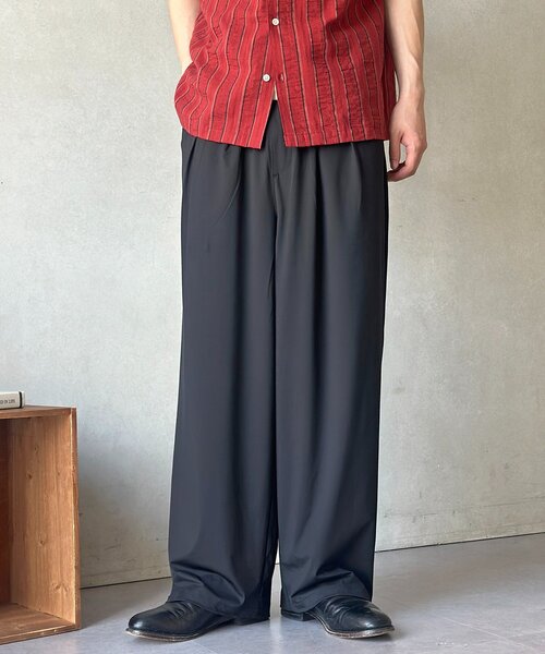 CPCM(シーピーシーエム)の「接触冷感タックワイドスラックス(スラックス・メンズ・チャコールグレー/ブラック/ブラウン/ネイビー・MEDIUM/LARGE/SMALL)」の14枚目の写真