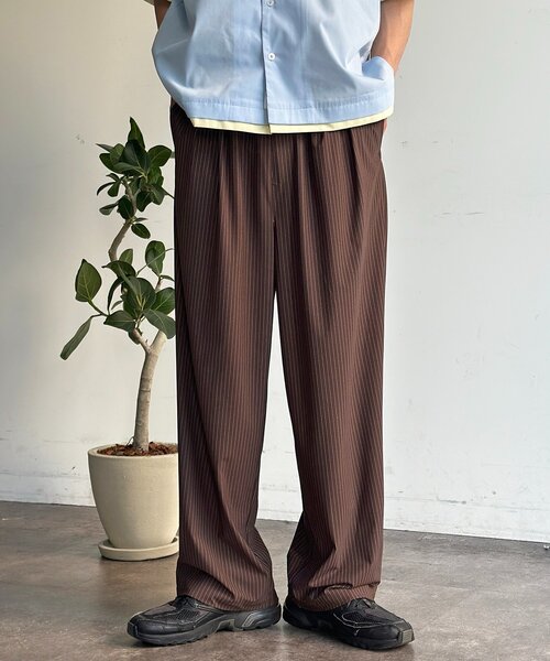CPCM(シーピーシーエム)の「接触冷感タックワイドスラックス(スラックス・メンズ・チャコールグレー/ブラック/ブラウン/ネイビー・MEDIUM/LARGE/SMALL)」の22枚目の写真