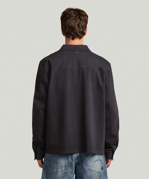 G-STAR(ジースター)の「Washed HB Overshirt Sweater/ウォッシュド加工スウェットシャツジャケット(シャツ/ブラウス・メンズ・ダークブラック/グリーン系その他・X-SMALL/SMALL/MEDIUM/LARGE)」の7枚目の写真