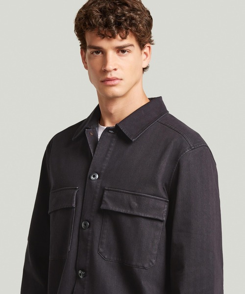 G-STAR(ジースター)の「Washed HB Overshirt Sweater/ウォッシュド加工スウェットシャツジャケット(シャツ/ブラウス・メンズ・ダークブラック/グリーン系その他・X-SMALL/SMALL/MEDIUM/LARGE)」の8枚目の写真