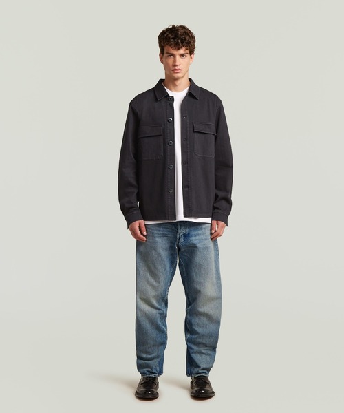 G-STAR(ジースター)の「Washed HB Overshirt Sweater/ウォッシュド加工スウェットシャツジャケット(シャツ/ブラウス・メンズ・ダークブラック/グリーン系その他・X-SMALL/SMALL/MEDIUM/LARGE)」の9枚目の写真