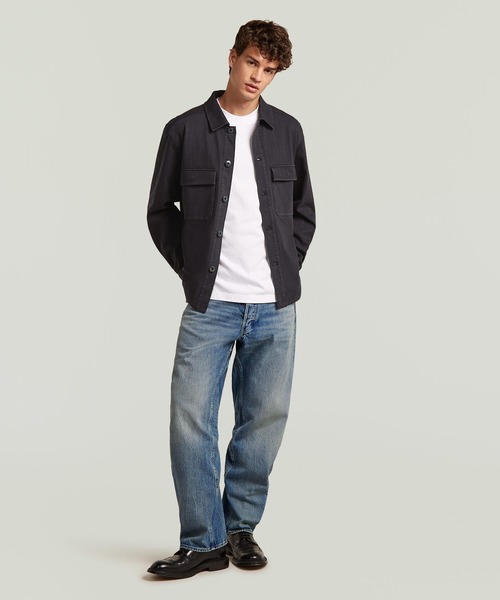 G-STAR(ジースター)の「Washed HB Overshirt Sweater/ウォッシュド加工スウェットシャツジャケット(シャツ/ブラウス・メンズ・ダークブラック/グリーン系その他・X-SMALL/SMALL/MEDIUM/LARGE)」の3枚目の写真