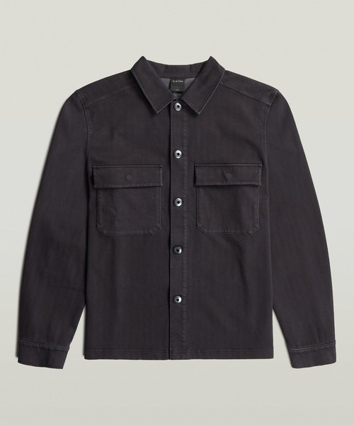 G-STAR(ジースター)の「Washed HB Overshirt Sweater/ウォッシュド加工スウェットシャツジャケット(シャツ/ブラウス・メンズ・ダークブラック/グリーン系その他・X-SMALL/SMALL/MEDIUM/LARGE)」の4枚目の写真