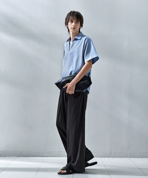 ASTRONOMY(アストロノミー)の「タックワイドストライプTRスラックス(スラックス・メンズ・ブラック系/グレー系・S/M/L/XL)」の6枚目の写真