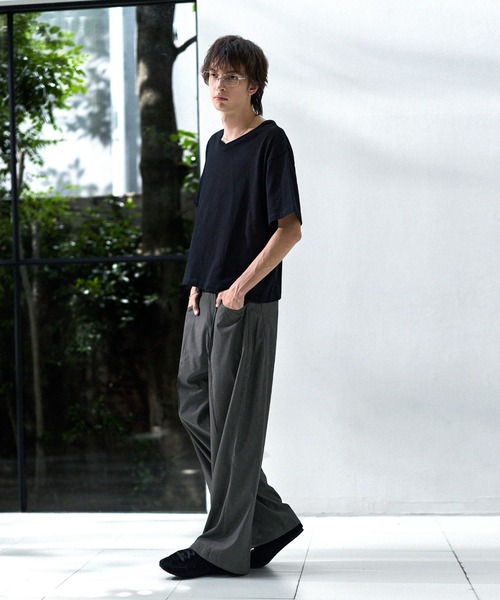 ASTRONOMY(アストロノミー)の「タックワイドストライプTRスラックス(スラックス・メンズ・ブラック系/グレー系・S/M/L/XL)」の13枚目の写真
