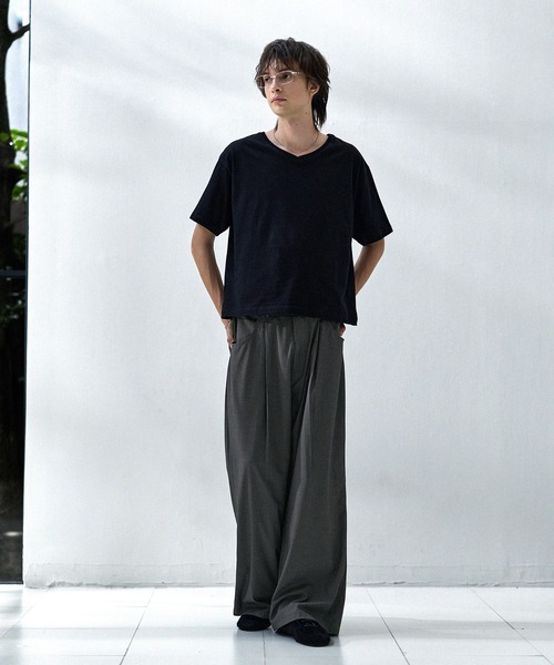 ASTRONOMY(アストロノミー)の「タックワイドストライプTRスラックス(スラックス・メンズ・ブラック系/グレー系・S/M/L/XL)」の14枚目の写真