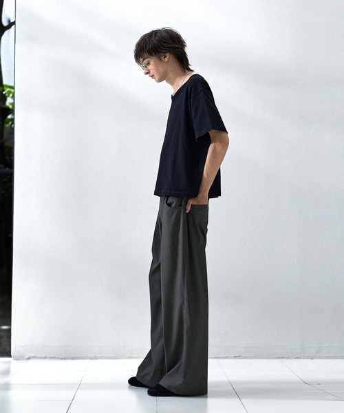 ASTRONOMY(アストロノミー)の「タックワイドストライプTRスラックス(スラックス・メンズ・ブラック系/グレー系・S/M/L/XL)」の15枚目の写真