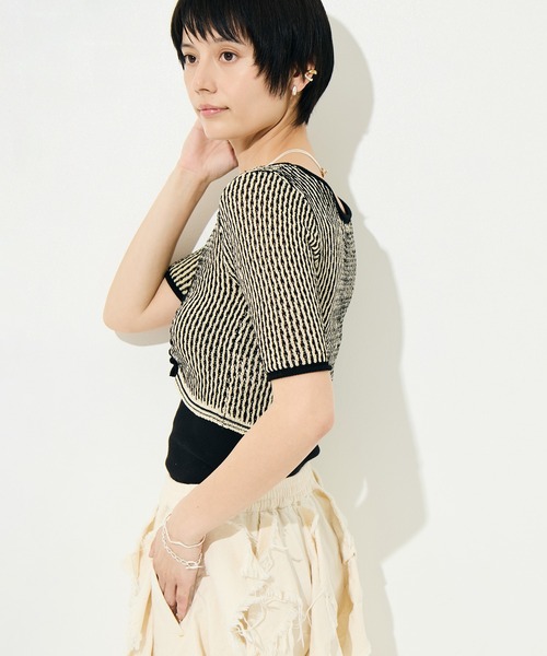 muller of yoshiokubo（ミュラーオブヨシオクボ）の「[muller of yoshiokubo/ミュラー オブ ヨシオクボ]RIPPLE LACE-UP KNIT（ニット/セーター・レディース・レッド/ブラック・S）」の19枚目の写真