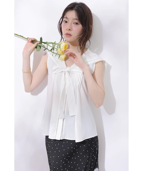 Rirandture(リランドチュール)の「セーラーカラーブラウス(シャツ/ブラウス・レディース・ホワイト/ネイビー/ピンク・1/2)」の7枚目の写真
