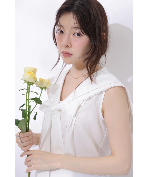 Rirandture(リランドチュール)の「セーラーカラーブラウス(シャツ/ブラウス・レディース・ホワイト/ネイビー/ピンク・1/2)」の8枚目の写真