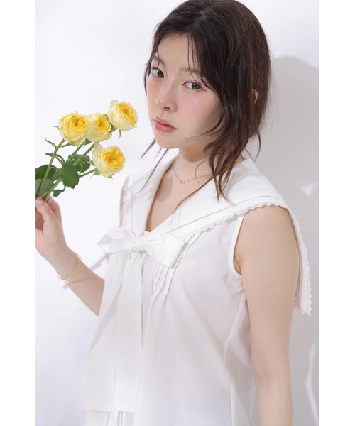 Rirandture(リランドチュール)の「セーラーカラーブラウス(シャツ/ブラウス・レディース・ホワイト/ネイビー/ピンク・1/2)」の9枚目の写真