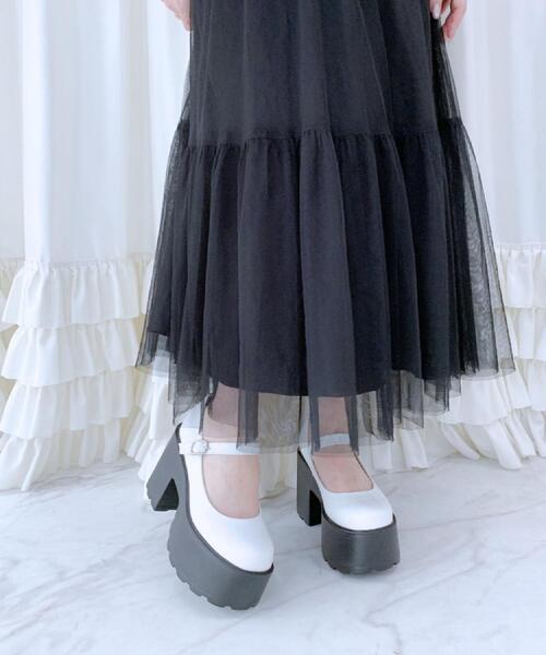 cs T&P(シーエスティーアンドピー)の「厚底ワンストラップパンプス(パンプス・レディース・ブラック/ダークブラウン/レッド系1/ホワイト・L/LL/S/M)」の15枚目の写真