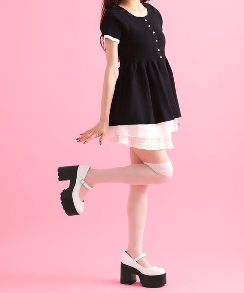 cs T&P(シーエスティーアンドピー)の「厚底ワンストラップパンプス(パンプス・レディース・ブラック/ダークブラウン/レッド系1/ホワイト・L/LL/S/M)」の18枚目の写真