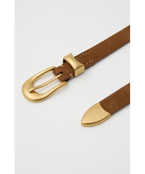 SLY(スライ)の「ROUND BUCKLE COW LEATHER BELT ラウンドバックルカウレザーベルト 夏服 秋服(ベルト・レディース・ベージュ/ブラック・FREE)」の6枚目の写真